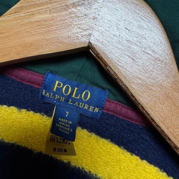 Polo Ralph Lauren Boys Size 7 Full Zip Fleece Hoody Sweatshirt Big Pony EUC - Picture 6 of 8